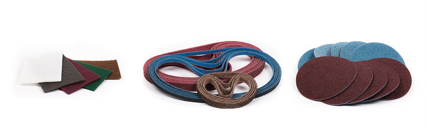 non-woven abrasive belts, discs, rolls